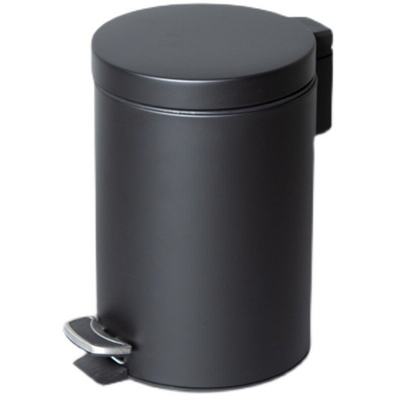 Thùng rác inox đạp chân 5l đen