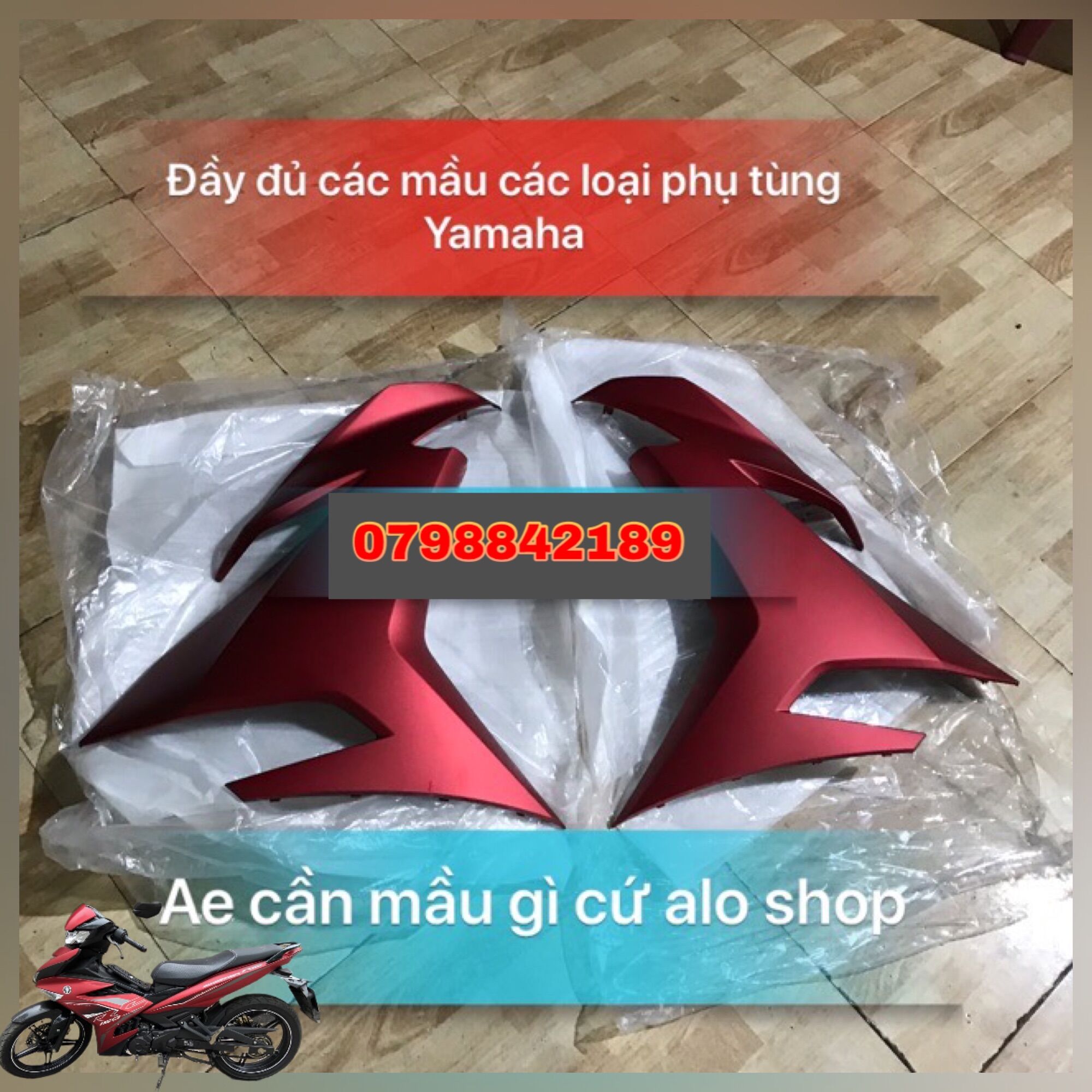 Cặp yếm đỏ nhám ex150 zin chính hãng