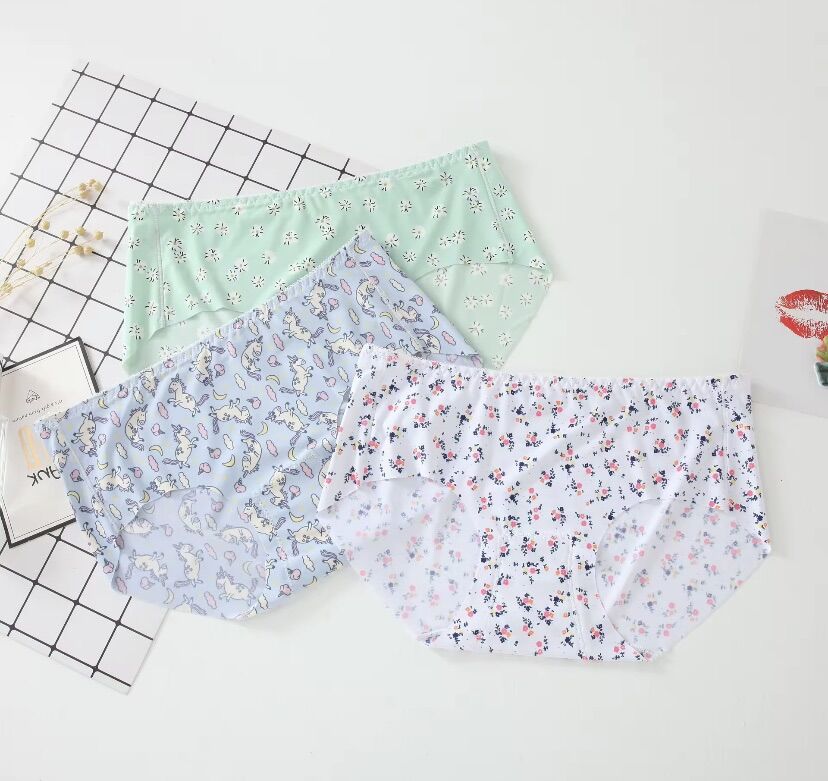 59k/5 quần chíp nữ , quần lót su hoạ tiết không đường viền