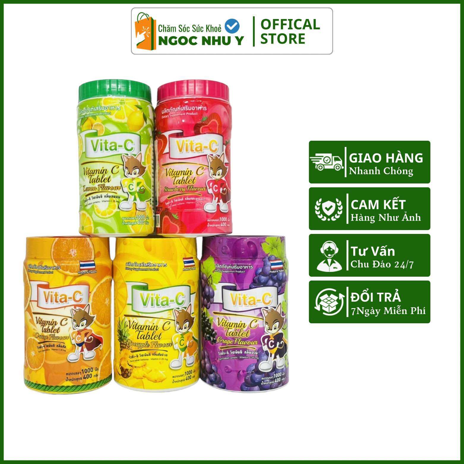 Hộp 1000 viên kẹo ngậm vitamin c - vita c thái lan - 1000 viên.