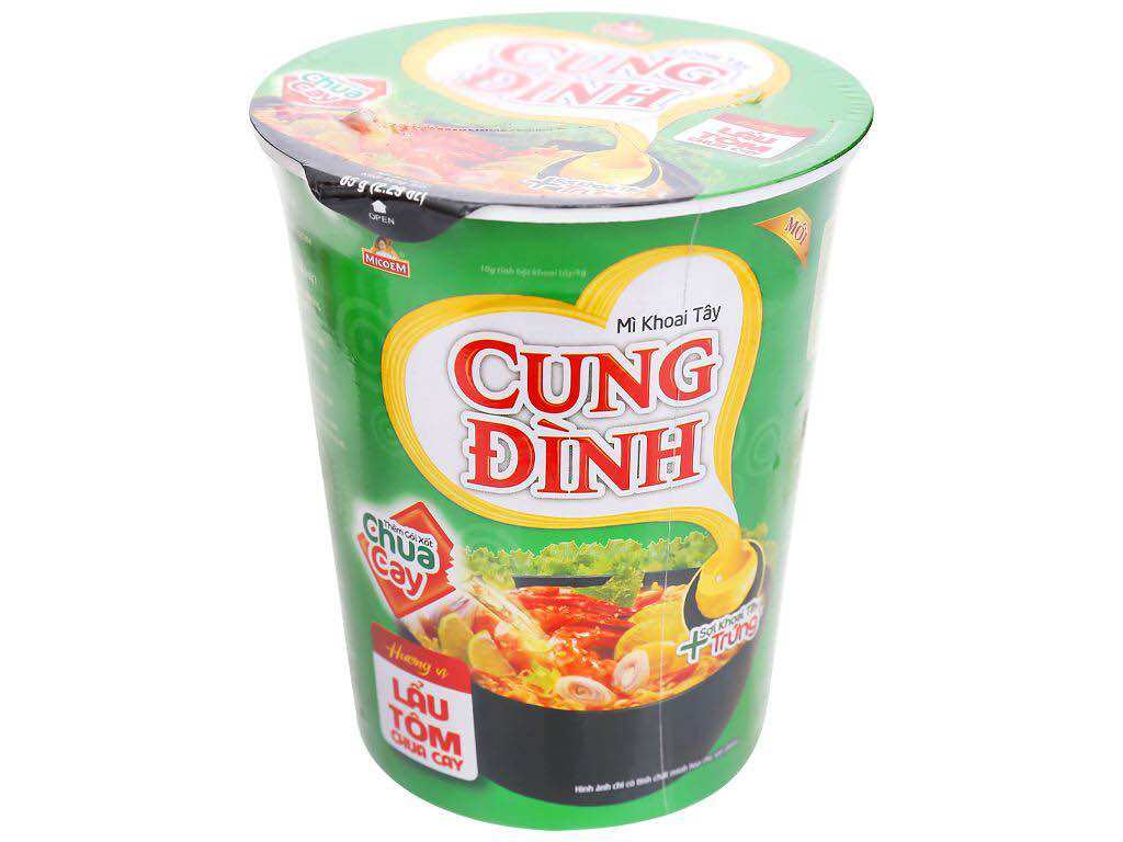 Combo 5 Ly Mì khoai tây Cung Đình lẩu tôm chua cay 65g
