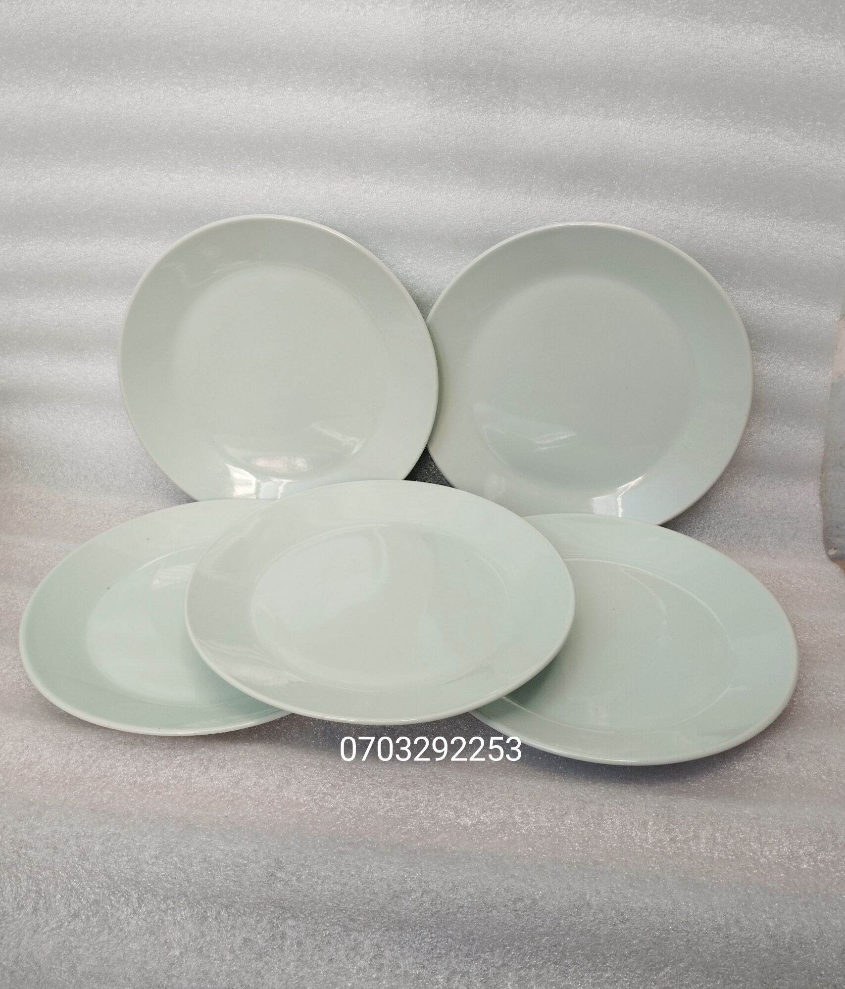 Combo 5 cái dĩa sứ pastel men ngọc 19cm