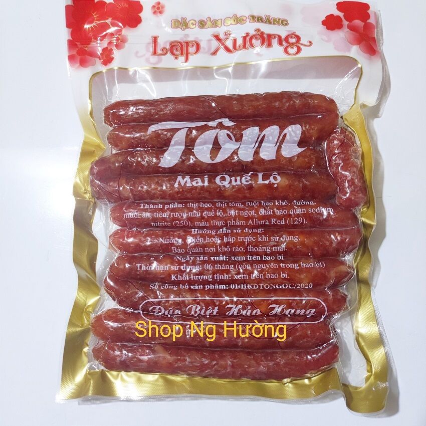 (500gr) Lạp xưởng Tôm, mai quế lộ, đặc sản Sóc Trăng