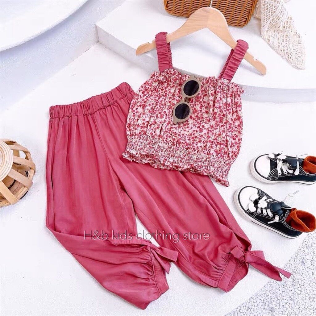 Set 2s quần đũi nơ cho bé gái