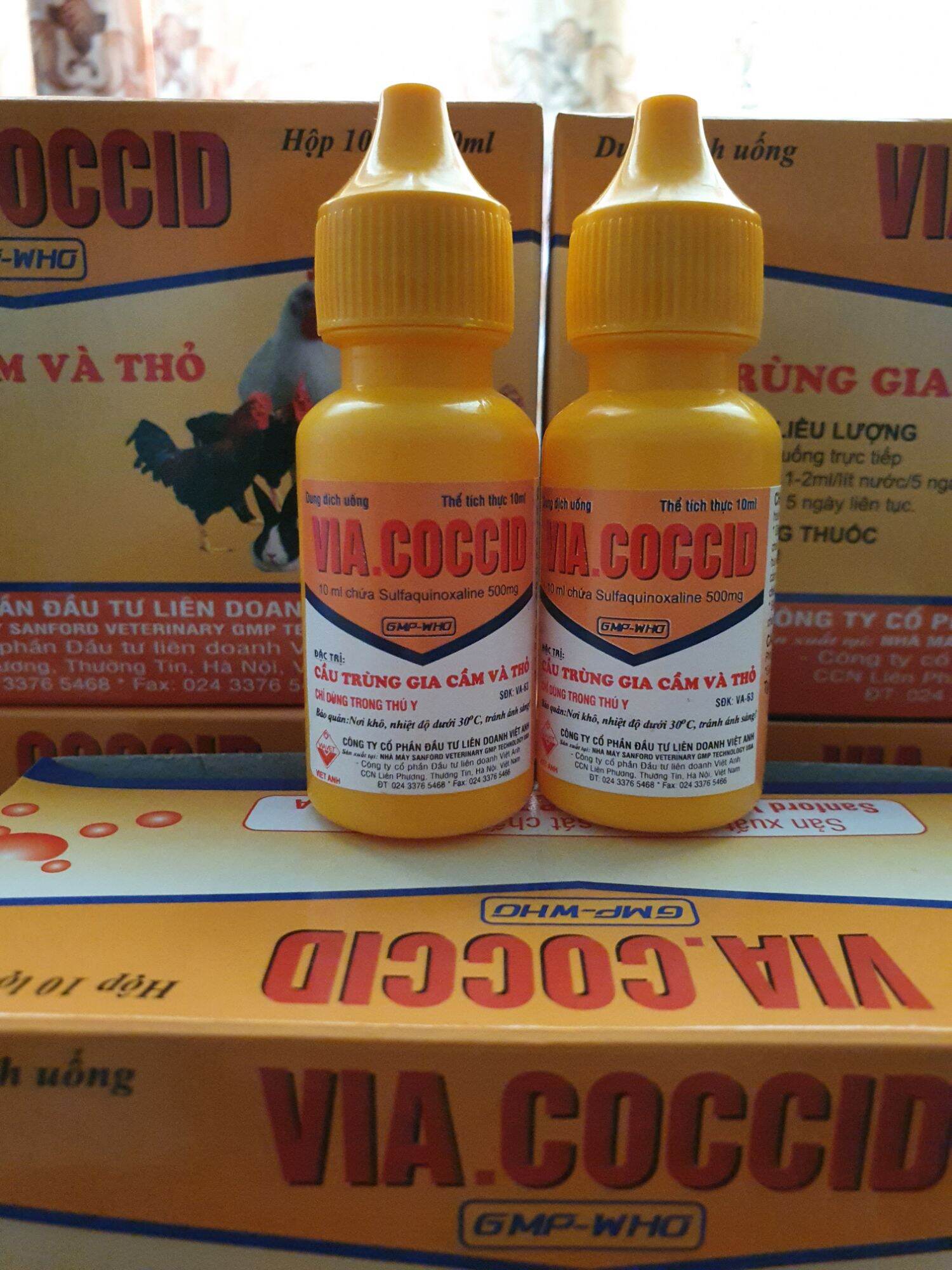 5 lọ Via coccid 10ml cầu trùng gà, thỏ