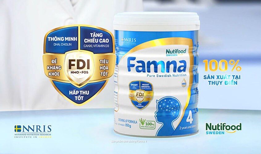 Sữa bột Nutifood Famna số 4 850g từ 2 tuổi