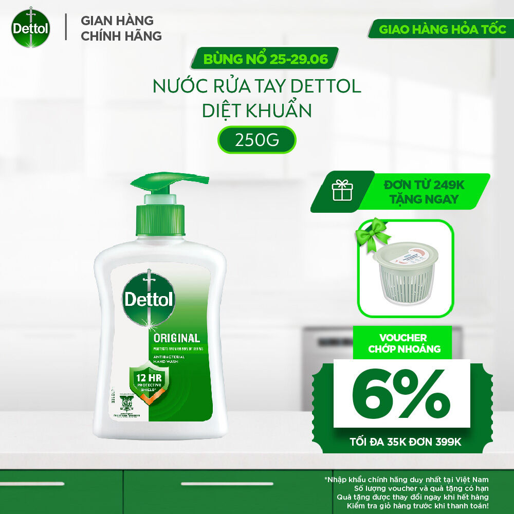 Nước rửa tay diệt khuẩn Dettol - Chai 250g