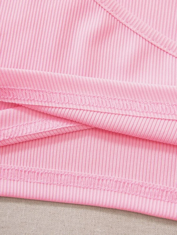 Áo croptop cổ tròn sát nách đan chéo Eo 04