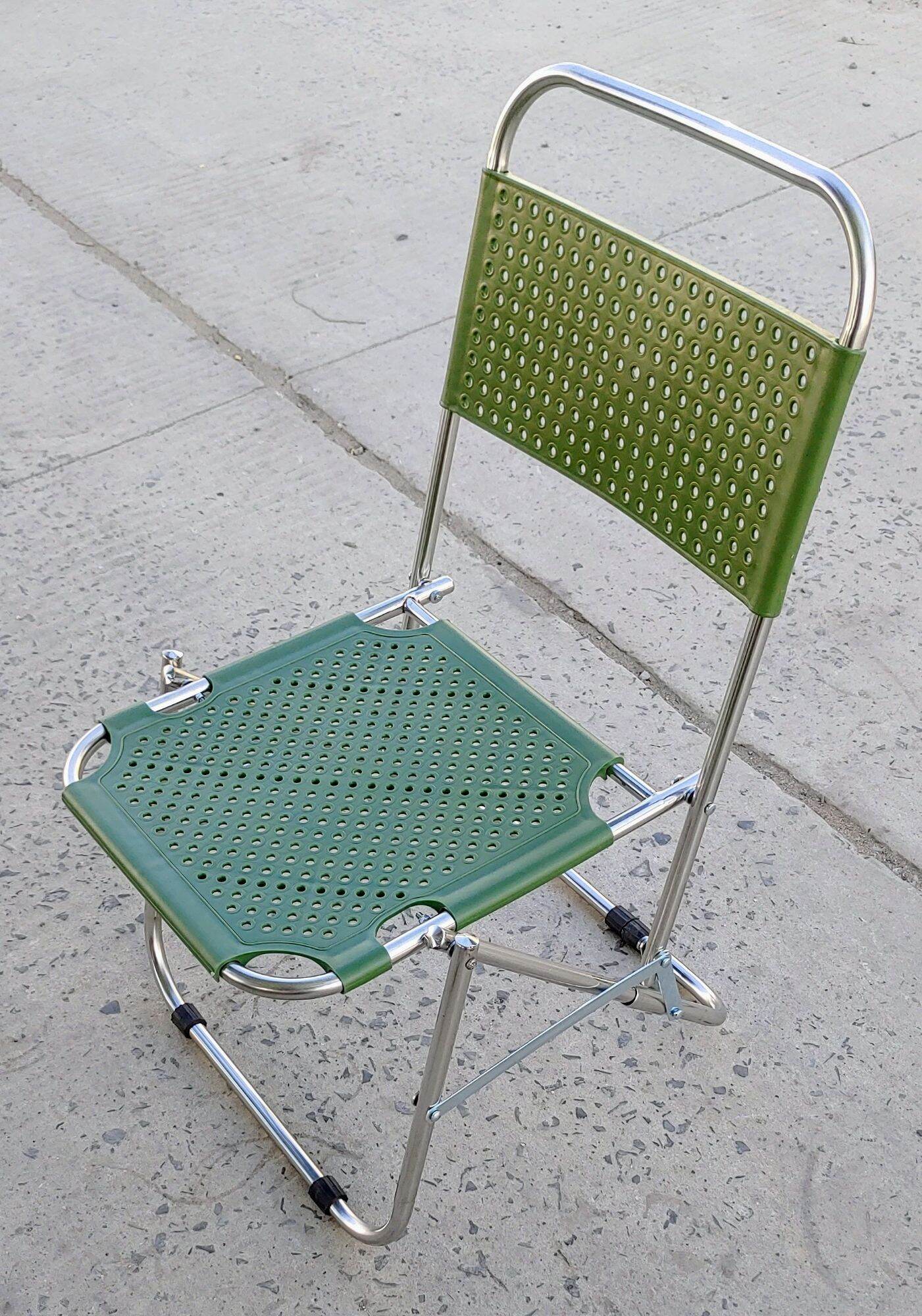 Ghế Xếp Câu Cá Xanh Rêu ( Khung Inox )