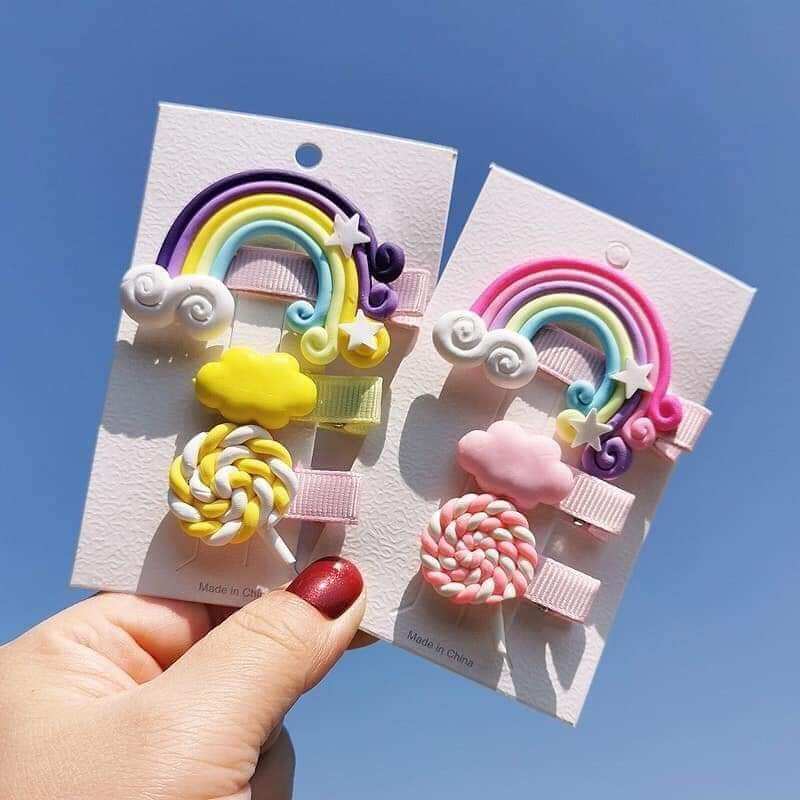 Combo 3 kẹp tóc cầu vòng cho bé ngẩu nhiên