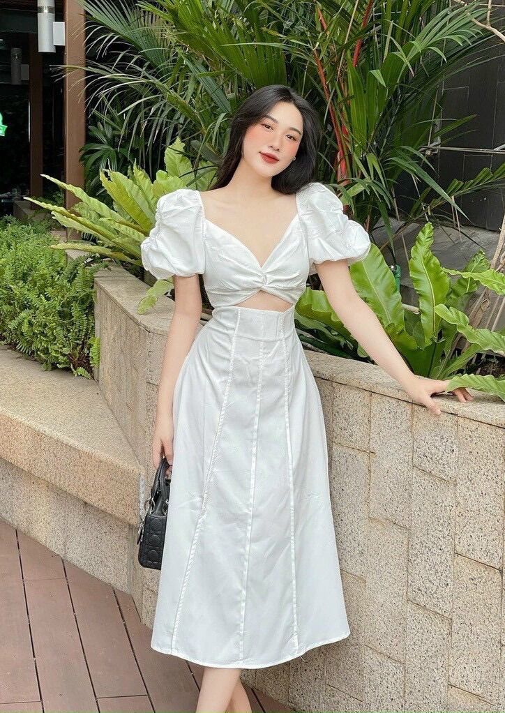(SHOP TÁO ĐỎ BIGSIZE 50kg đến 90kg) đầm bigsize midi nữ xoắn ngực bigsize