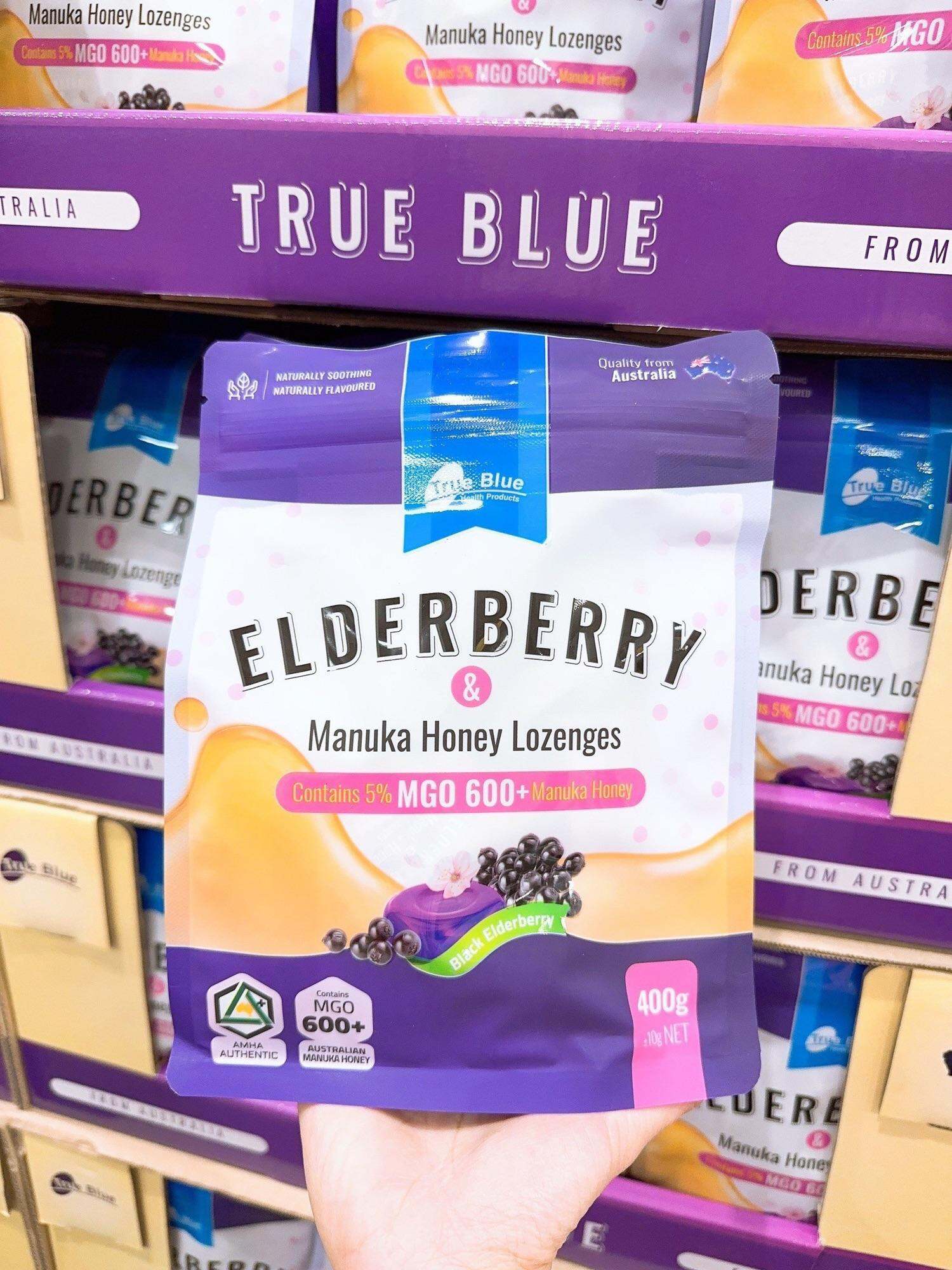 Kẹo Ngậm Mật Ong MGO 600+ True Blue Elderberry & Manuka Honey Lozenges 400gr