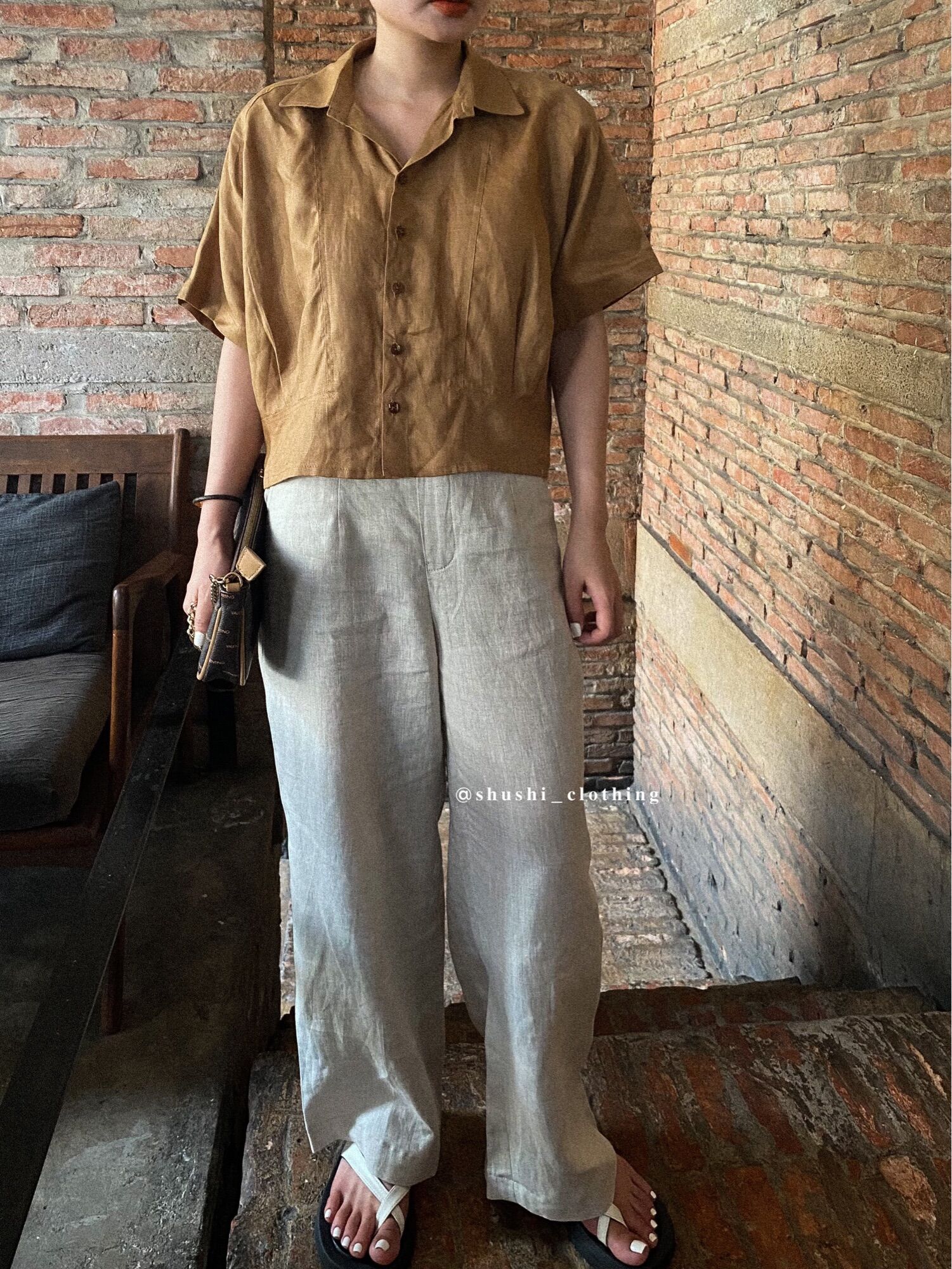 Sami Shirts - Sơ Mi Linen Dáng Ngắn ( ảnh chính chủ )