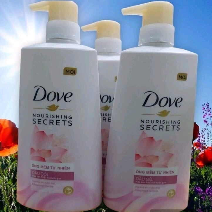 Dầu gội dove hoa sen 640g cho tóc thẳng mượt thơm lâu
