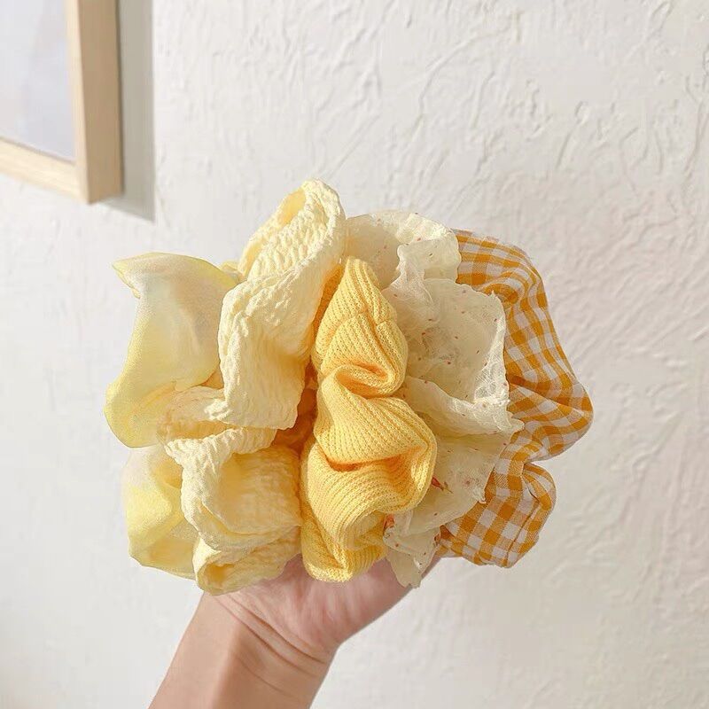 Cột Tóc Scrunchies Hoa Trơn Siêu Hot 2021