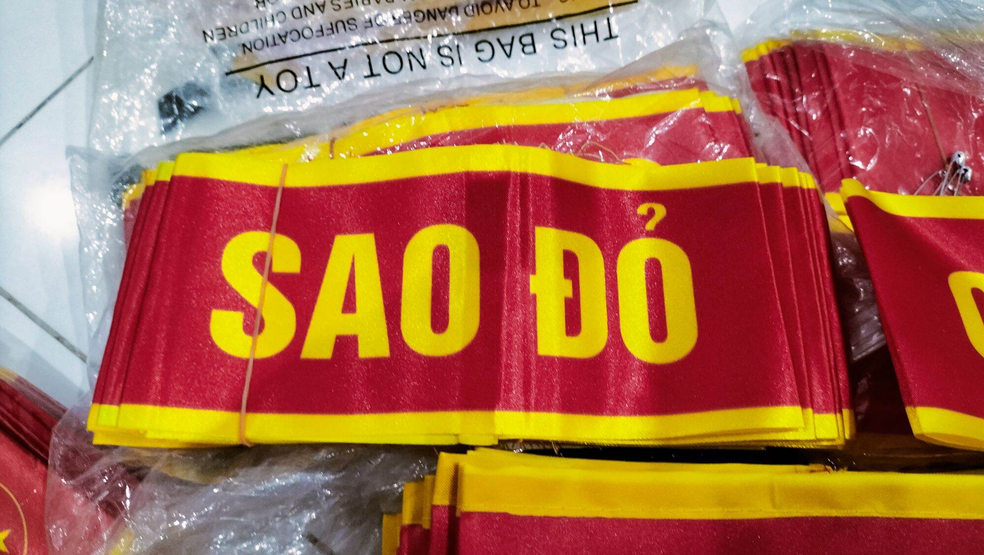 Băng cờ đỏ, băng sao đỏ, băng xung kích  ( combo 5 chiếc)(tặng kèm kim băng)
