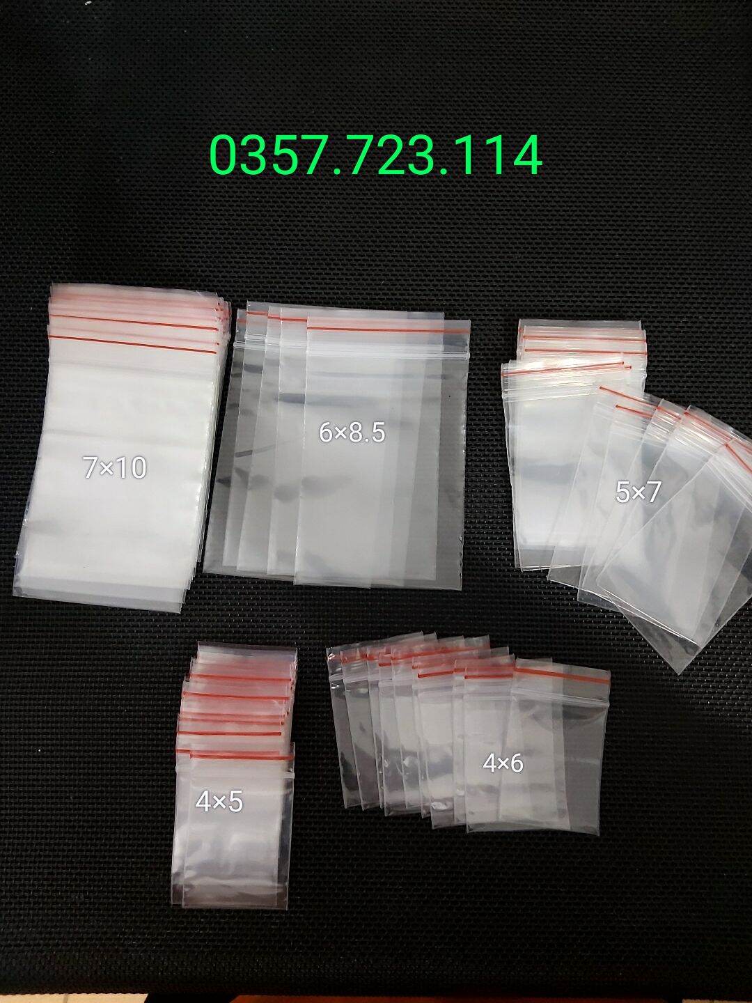 100 chiếc túi zip các size từ 00-3