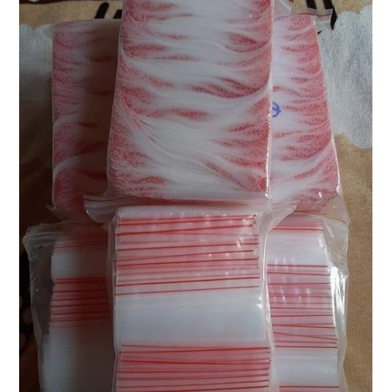 100 cái túi zip chỉ đỏ loại nhỏ .