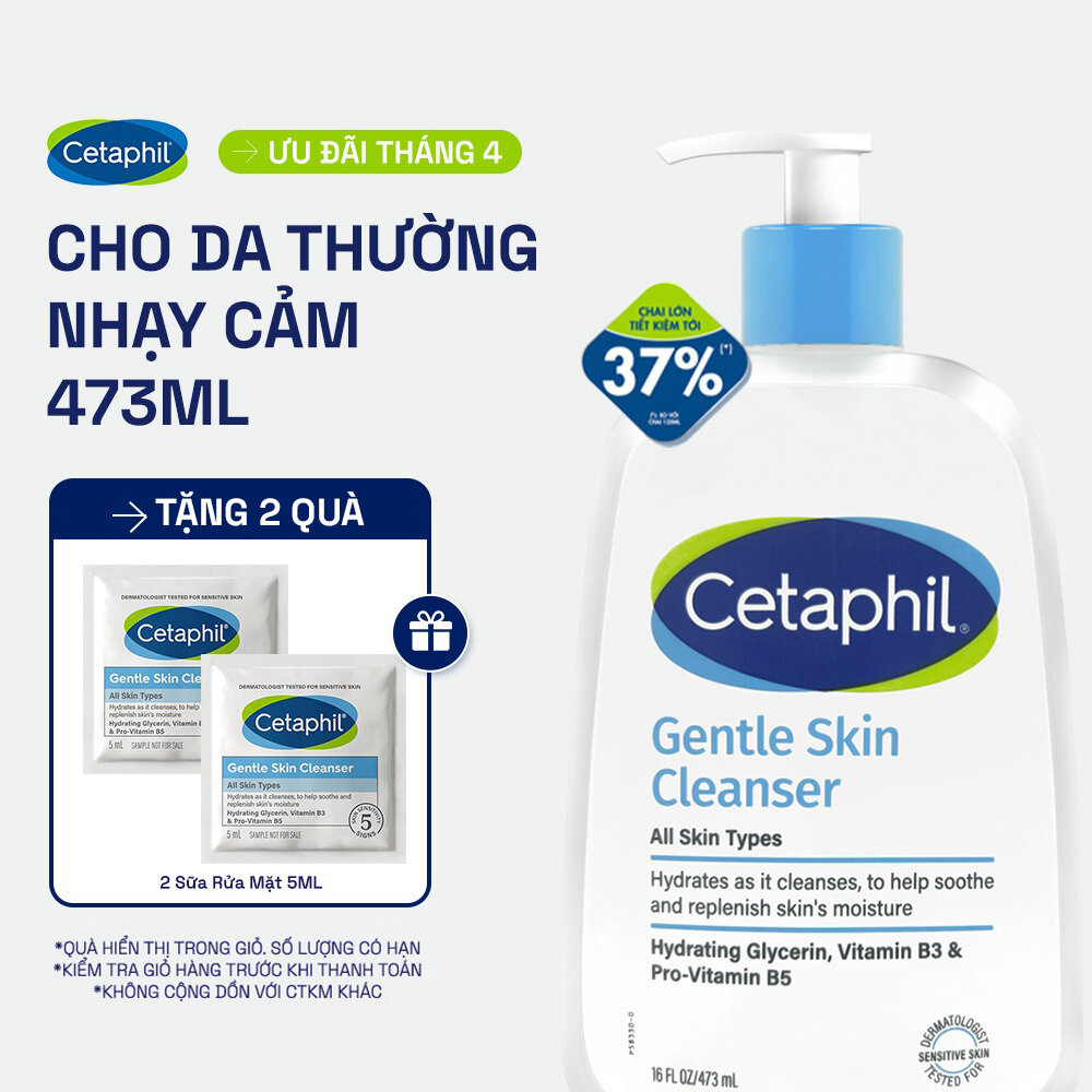 Sữa rửa mặt dịu lành cho da nhạy cảm Cetaphil Gentle Skin Cleanser 473ml
