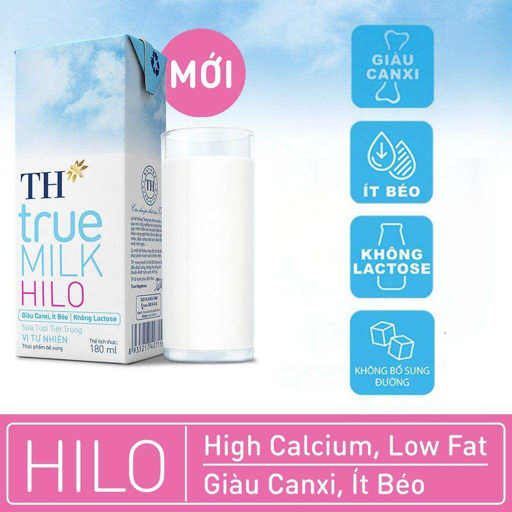 Lốc sữa TH true milk HILO 180ml × 4 hộp