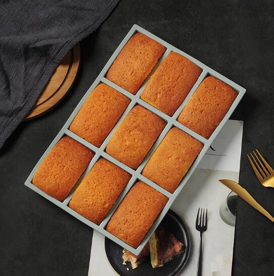 Khuôn bánh silicon hình chữ nhật 9 ô kích thước 30,7 * 20,5 * 3cm