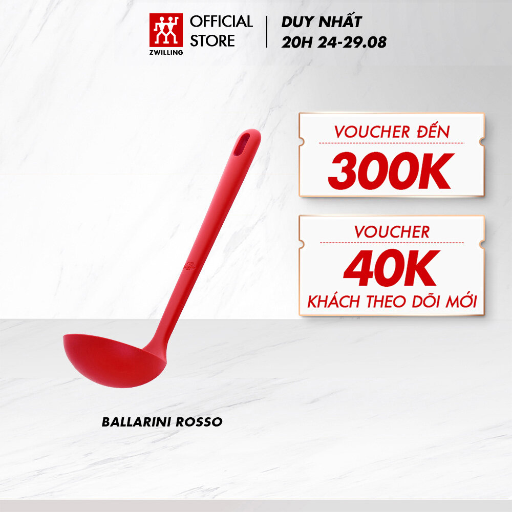 Muôi múc canh súp silicone ballarini rosso 31cm - chịu nhiệt tới 230 độ c