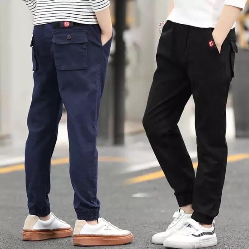 Quần jeans dài cạp chun, co giãn bé trai