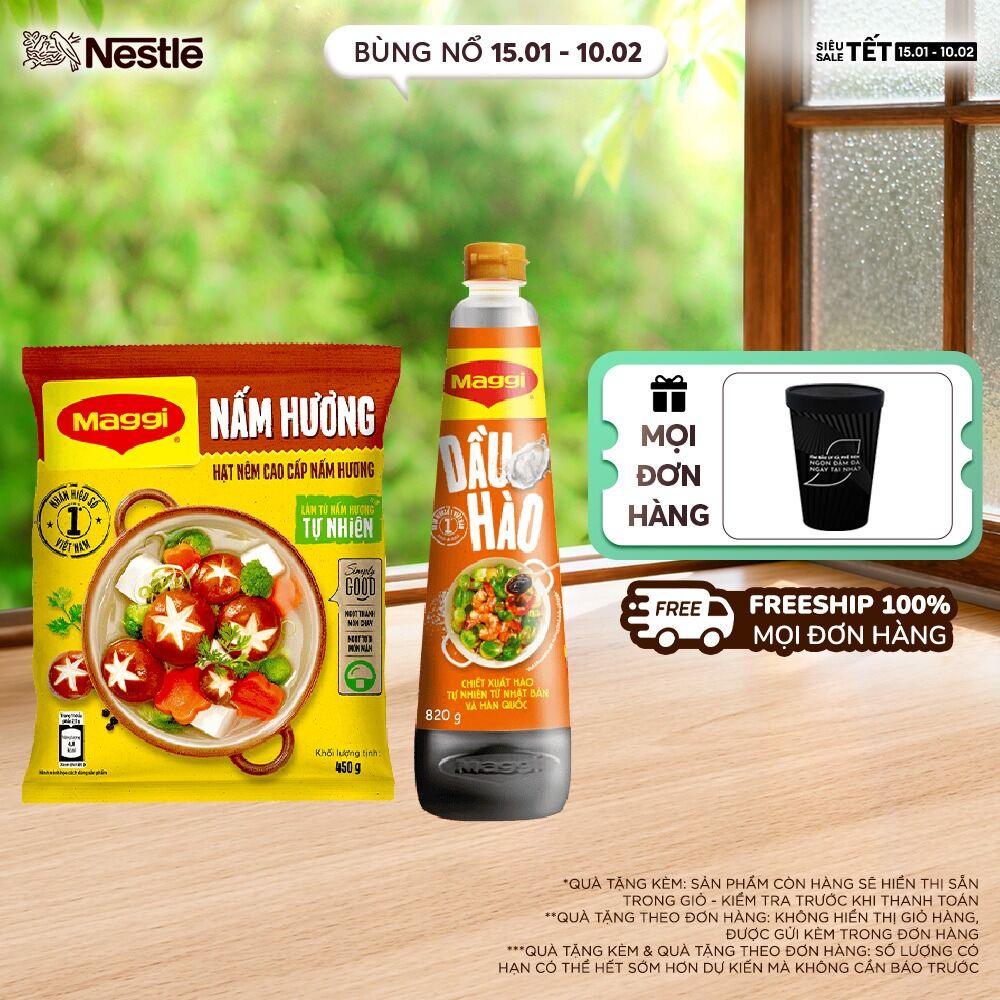 [FREESHIP TOÀN QUỐC] [ƯU ĐÃI THÁNG 6] Combo mix vị Maggi: 1 dầu hào Maggi® 820g + 1 hạt nêm cao cấp 