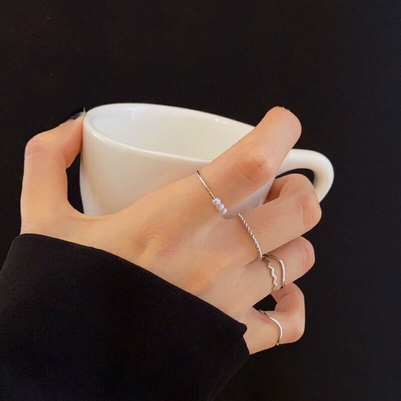 Set 5 nhẫn xinh xắn phong cách Hàn Quốc