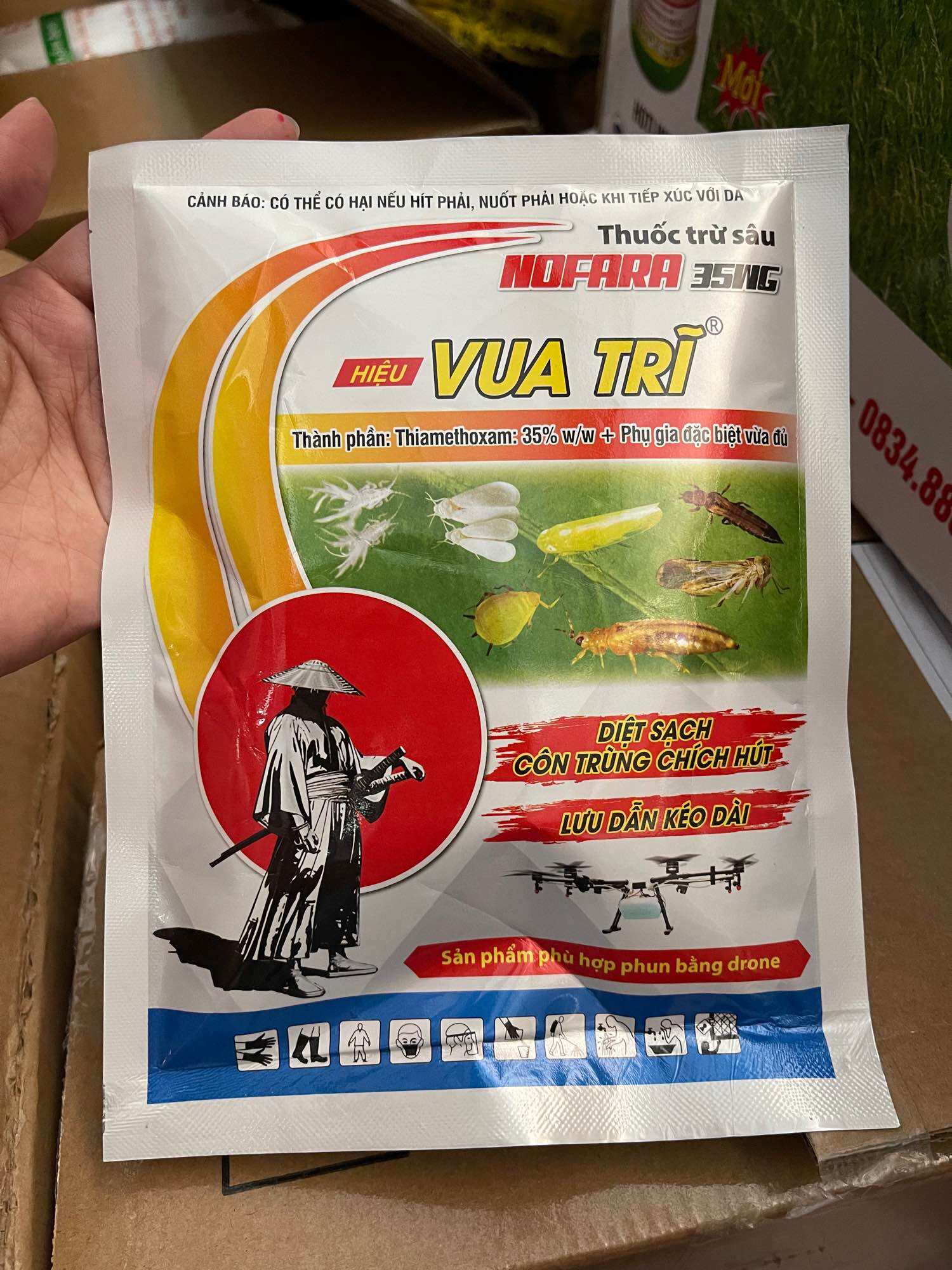 Thuốc Đặc trị BỌ TRĨ mạnh - NOFARA 35WG HIỆU VUA TRĨ gói 100g pha 200l nước