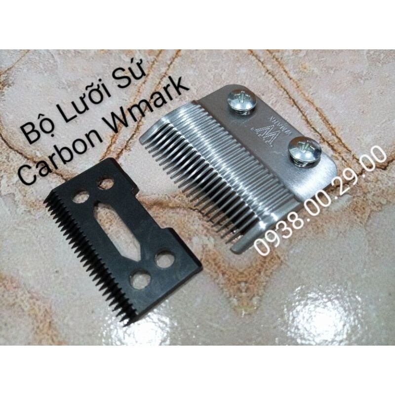 Lưỡi Sứ Cao Cấp Wmark Cho Tông Đơ Kemei, Wahl. Bộ Lưỡi Sứ Carbon Wmark Silver Siêu Bén Cho Tông Fade. (Ảnh thật). 