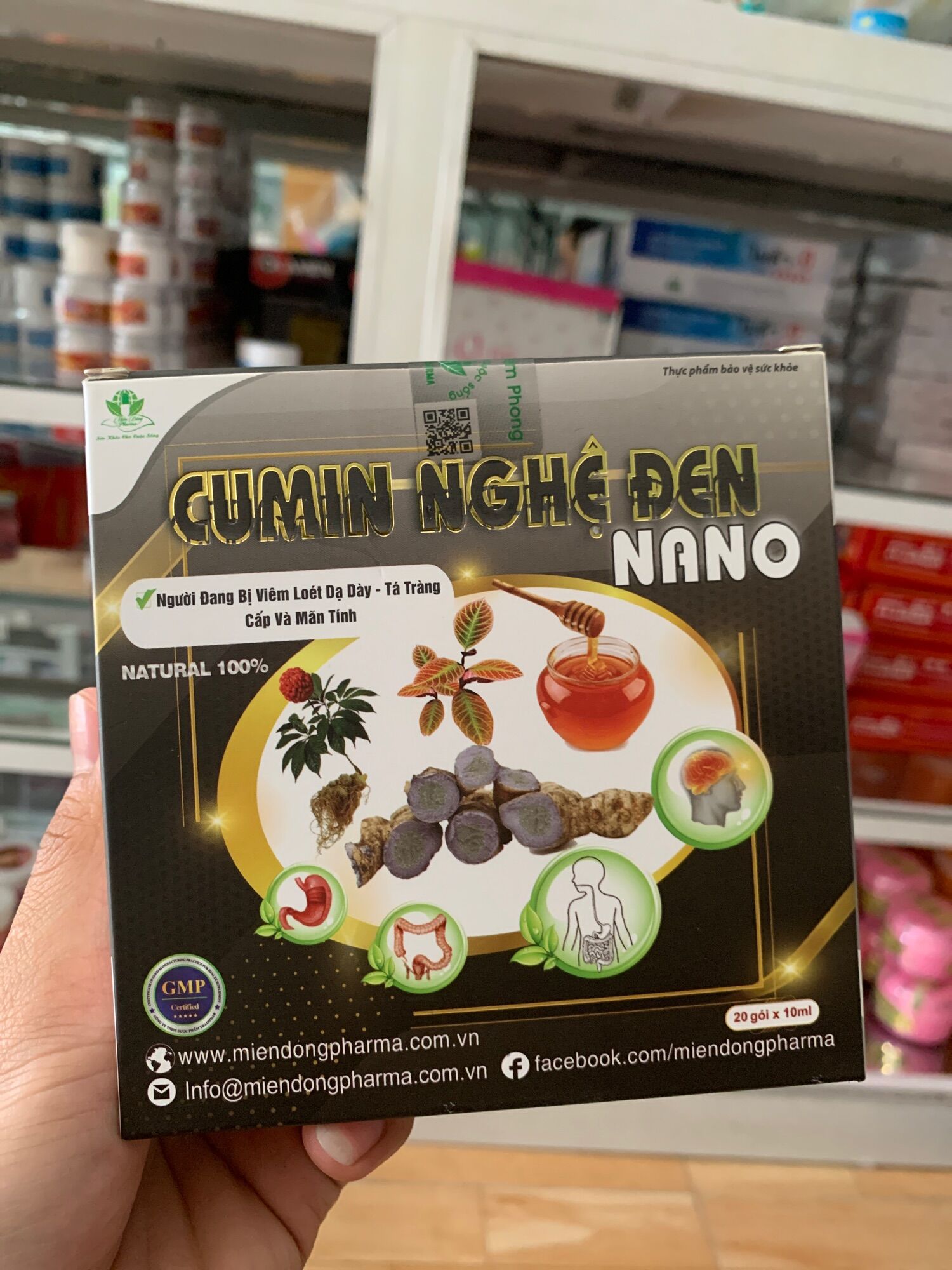 Gói nghệ đen nano cumin - hộp 20 gói
