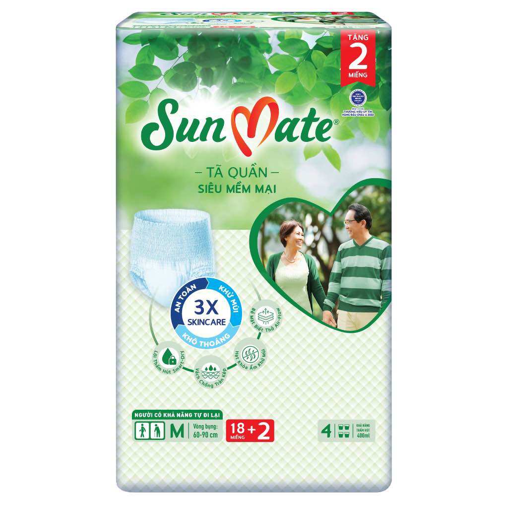 Tã Dán/Quần Người lớn Sunmate Siêu Khô Thoáng