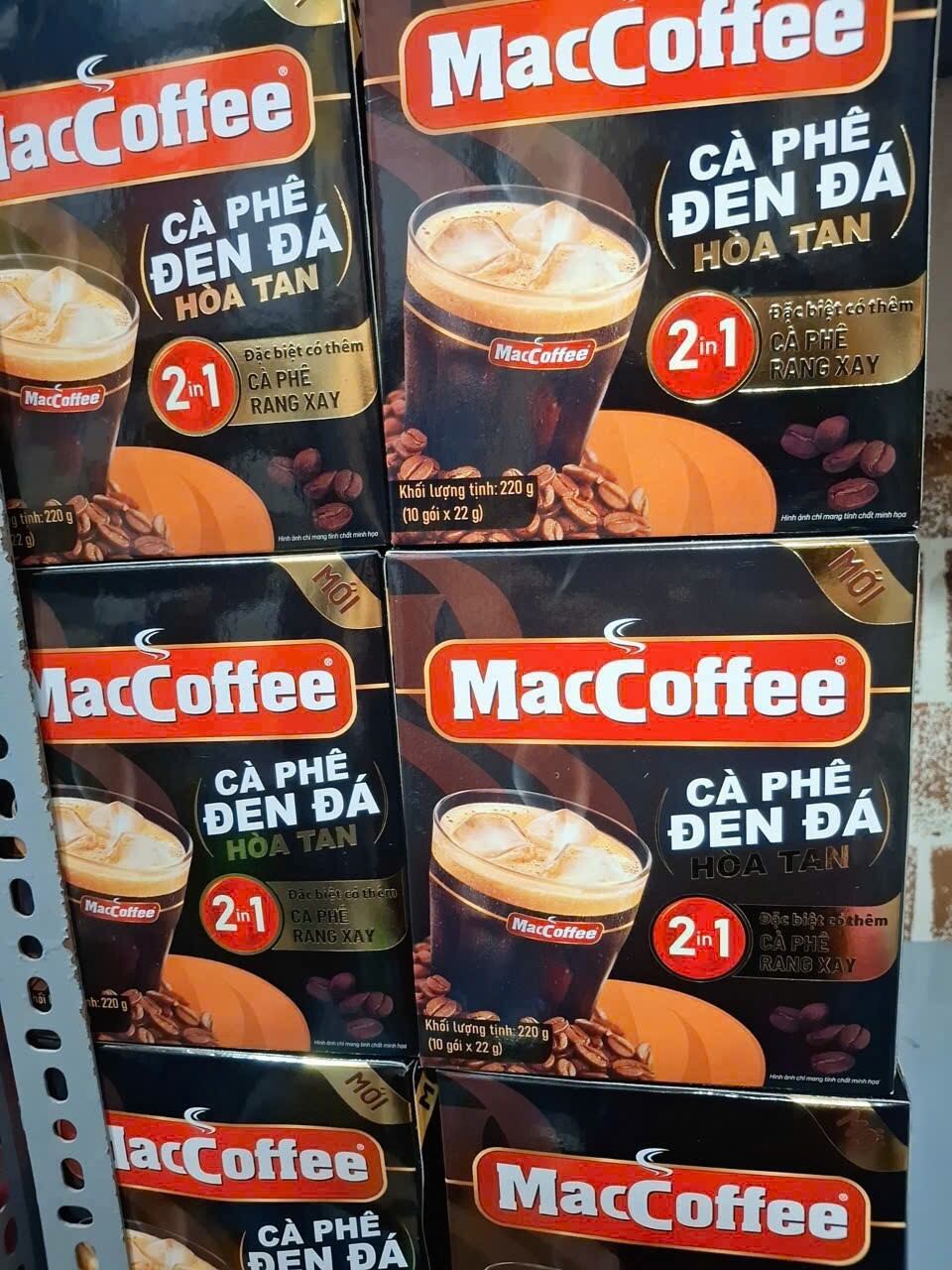  1 HỘP 10 GÓI. CÀ PHÊ MACCOFFEE ĐEN ĐÁ. CÀ PHÊ PHỐ SỮA ĐÁ. 