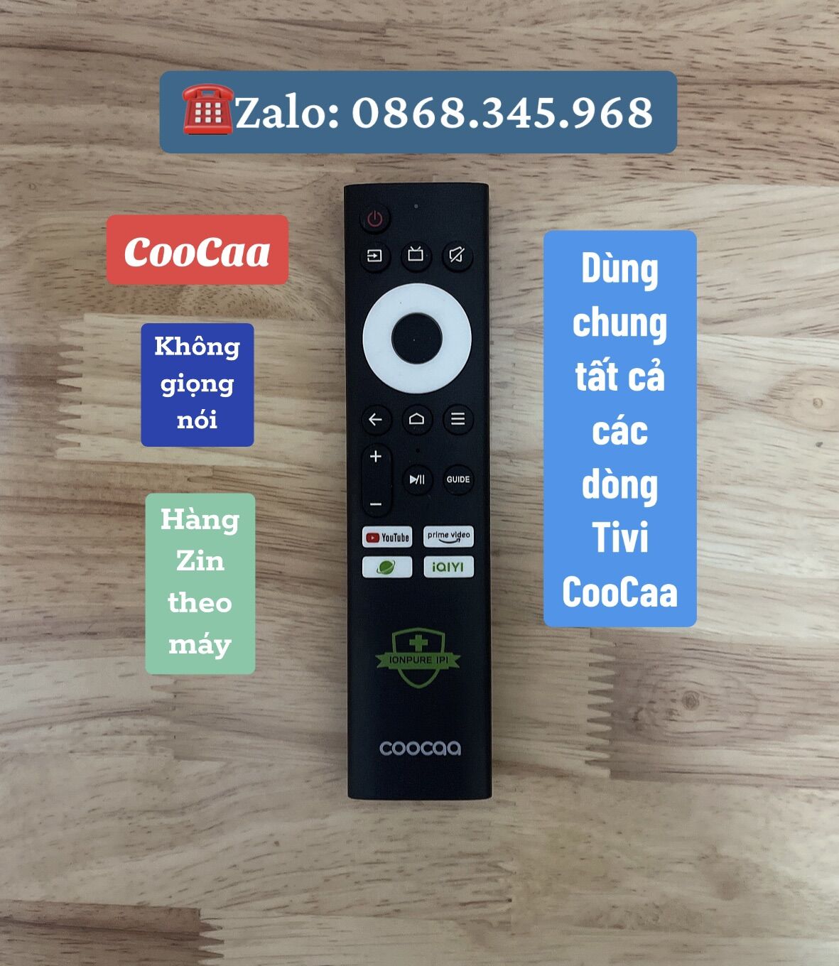 Điều khiển Tivi CooCaa hàng Zin theo máy