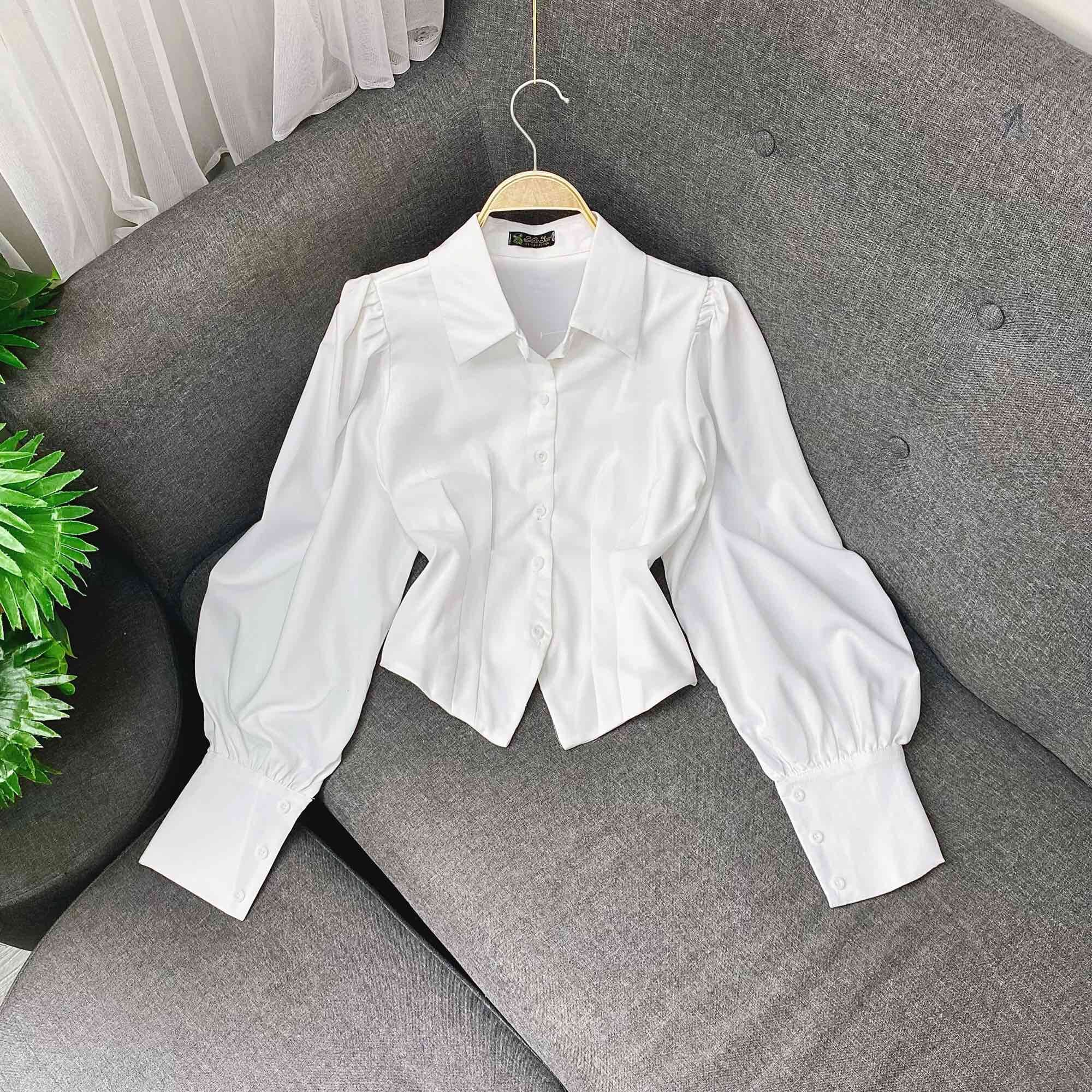 [ MÃ 52 ] ÁO SƠ MI VẠT CHÉO TAY DÀI ( ẢNH SHOP CHỤP )