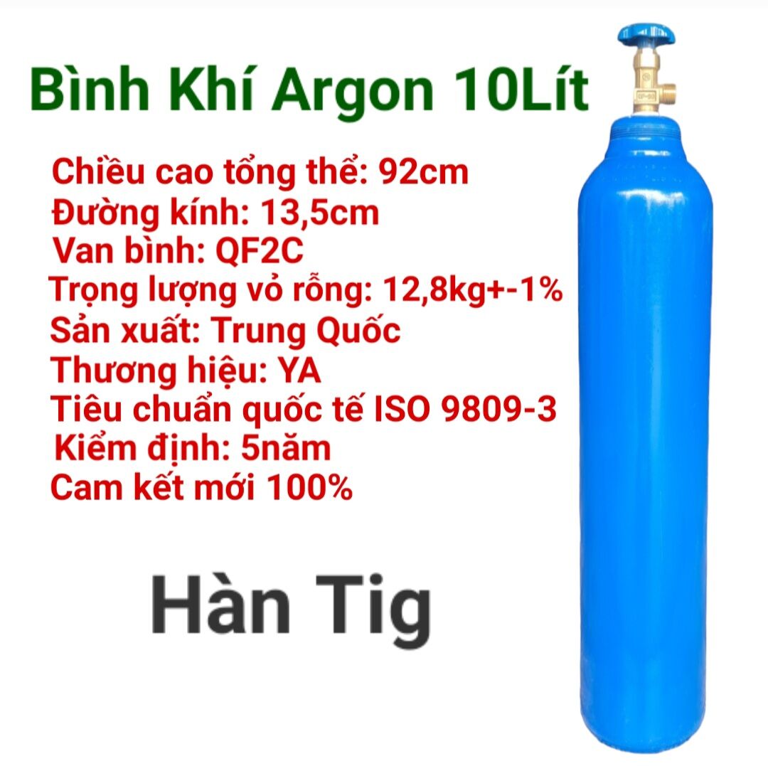 Bình khí Argon hàn Tig 10Lít