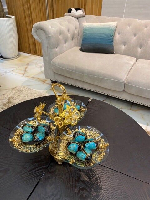 Khay bánh kẹo hoa quả hoa mai trang trí Huydecor