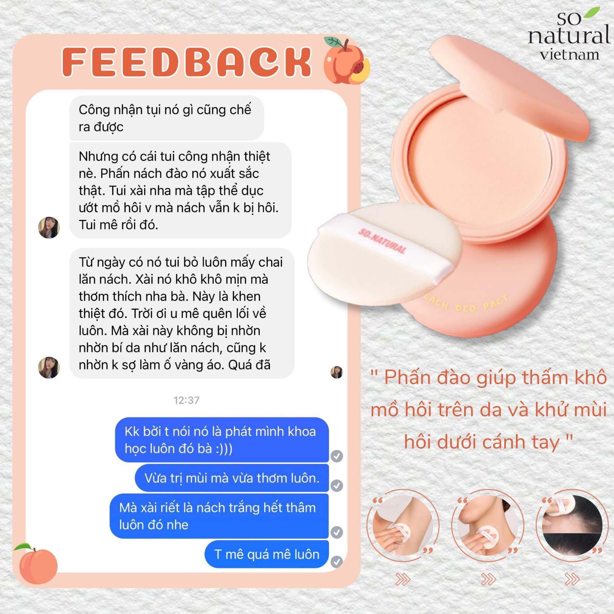 PHẤN NÁCH ĐÀO CHƯA HÔI NÁCH, KIỀM MỒ HÔI VÀ LÀM TRẮNG NÁCH.