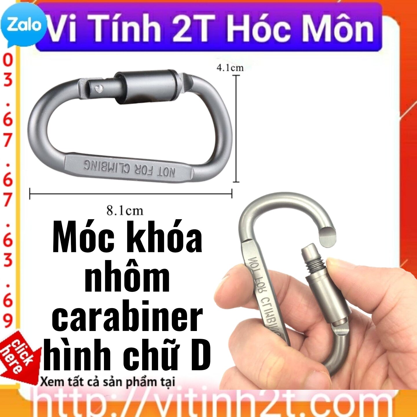Móc khóa Carabiner chữ D