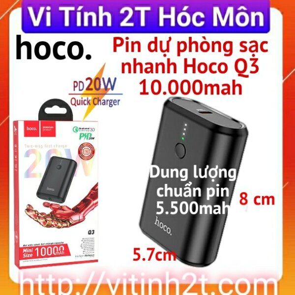 Sạc dự phòng siêu mini sạc nhanh 20w hoco q3