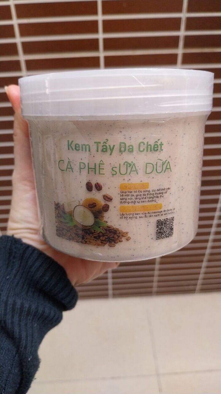 tẩy da chết cafe sữa dừa hủ to 500gr