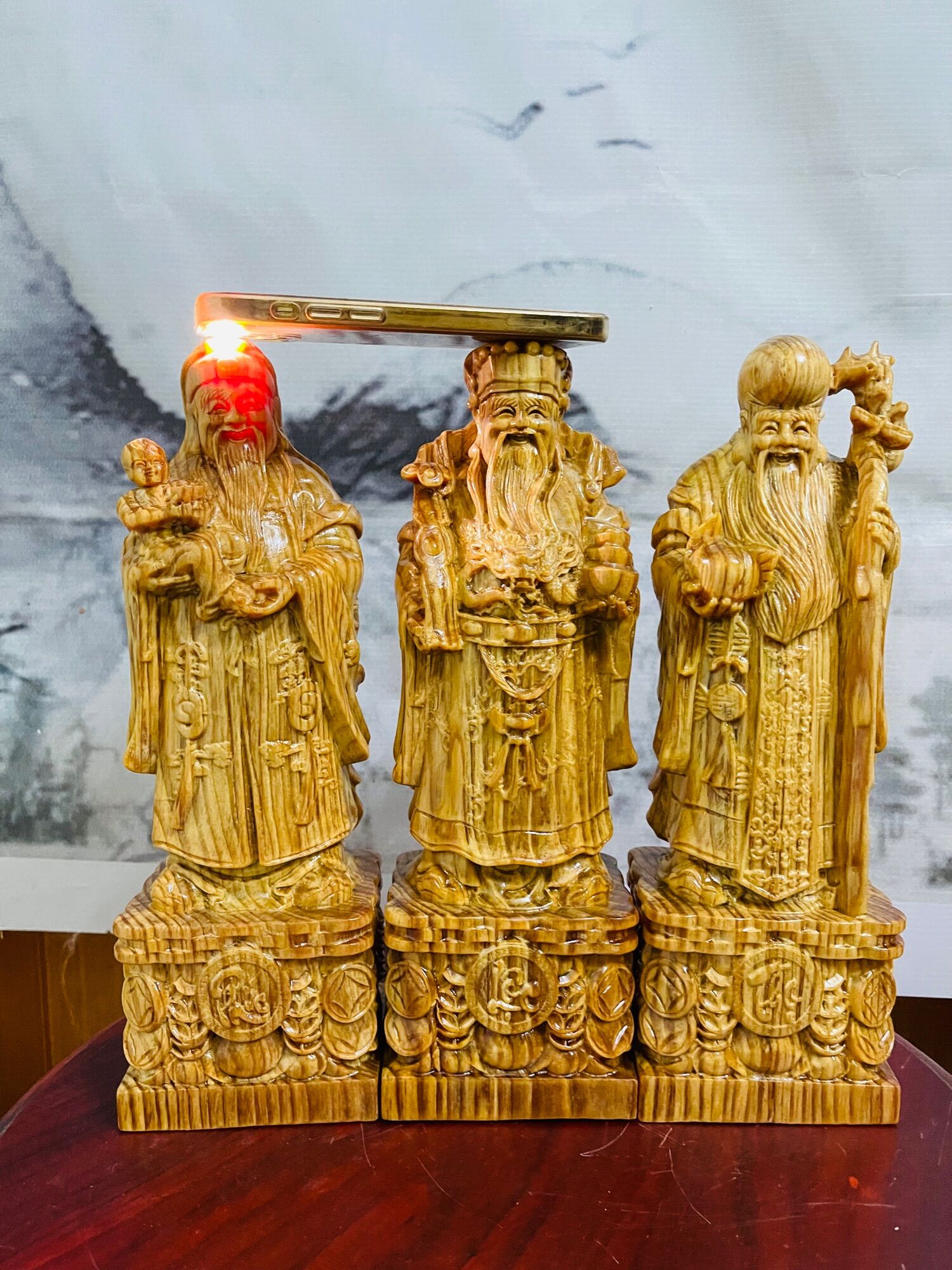 Tam đa gỗ huyết long 30cm
