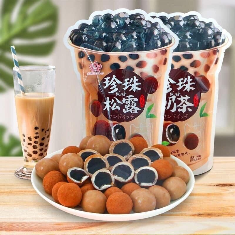 2 gói Kẹo trà sữa trân châu vị matcha + vị hồng trà sữa 108gr