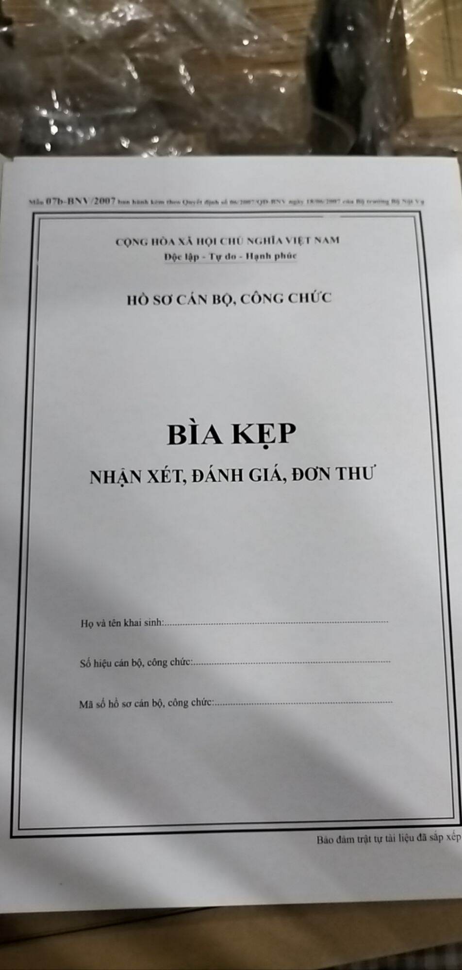 2 bộ hồ sơ cán bộ công chức (lh0974009169)