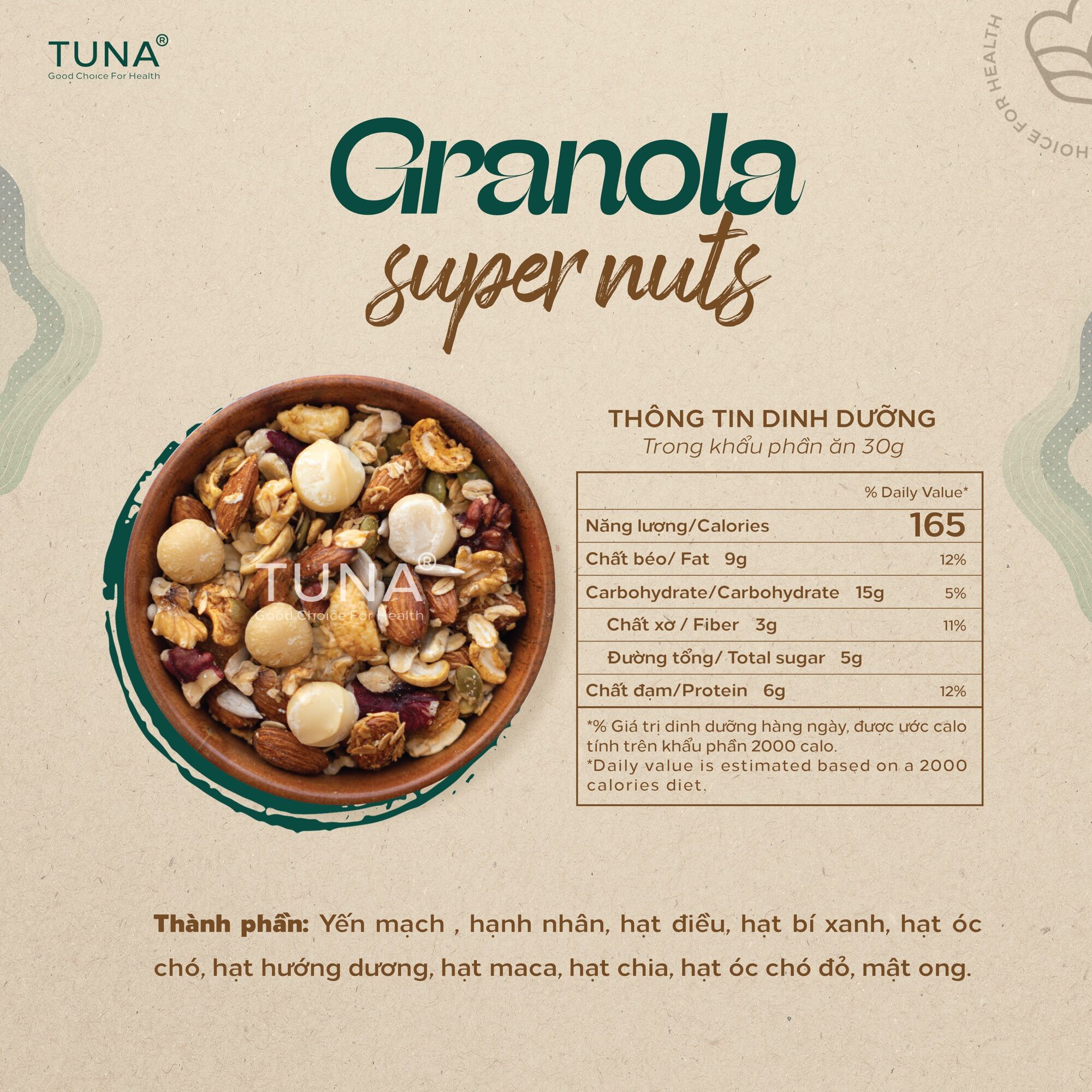 Combo 120g Granola Ngũ Cốc Ăn Kiêng Không Đường