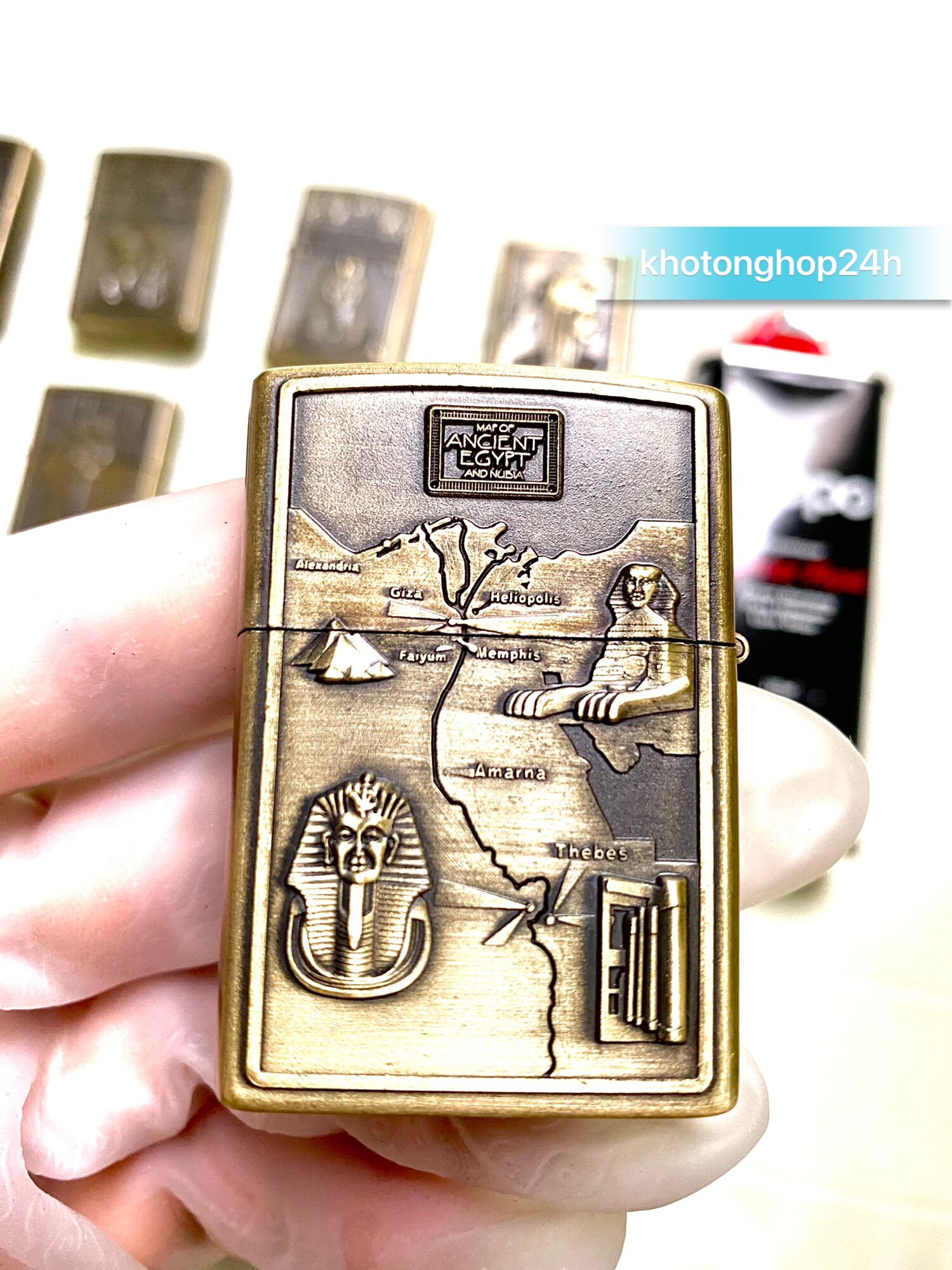 Bật Lửa quẹt Zippo độc lạ Hình Nổi Ai Cập Cổ đại