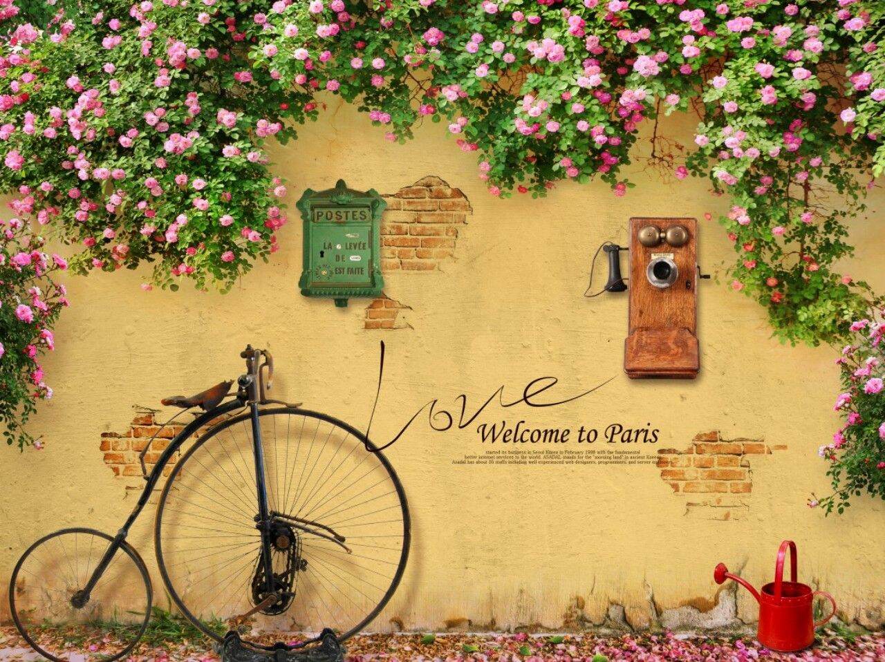 Tranh dán tường 3D, tranh dán quán cà phê trà sữa