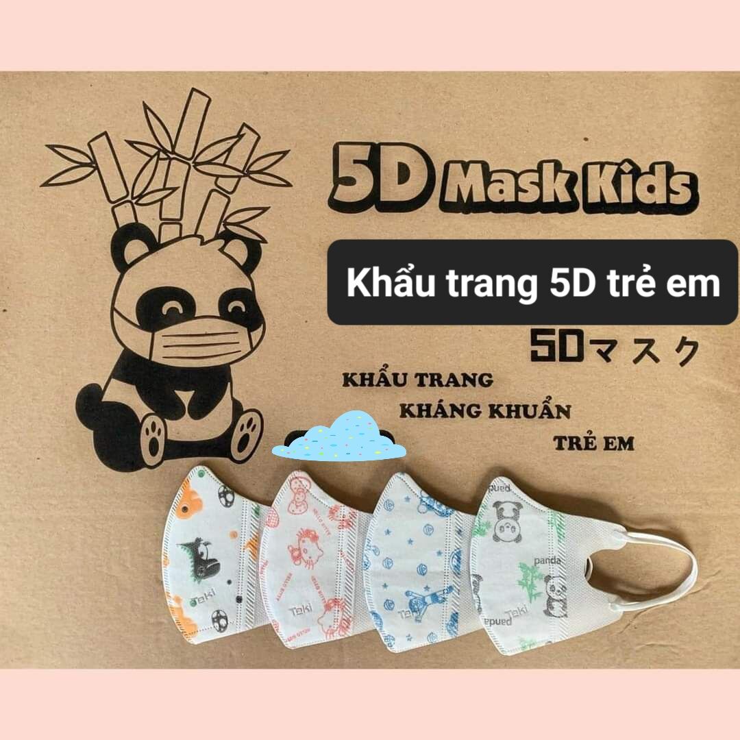 [Hoàn Tiền 15%] Sỉ 100 chiếc Khẩu trang 5D Mask trẻ em (có sz 1-10 tuổi) (set 100 cái)