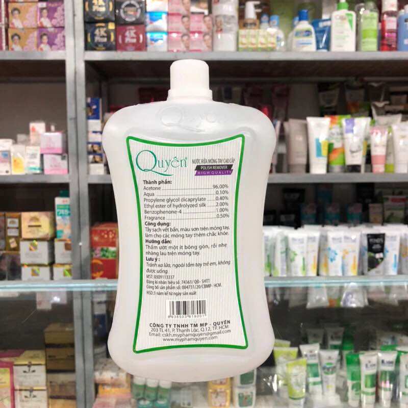 Nước rửa móng tay cao cấp Quyên 1000ml (Acetone)